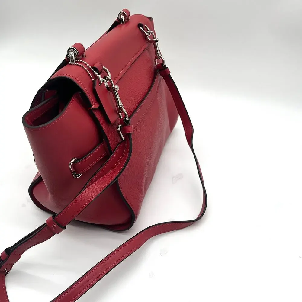 COACH Blake Flap Turnlock Leather Satchel, RETAILS $550 - Picture 10 of 13